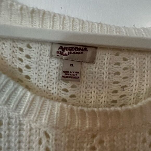 Arizona Jean Company Cream‎ Loose Knit Sweater XL Women’s - Picture 7 of 11